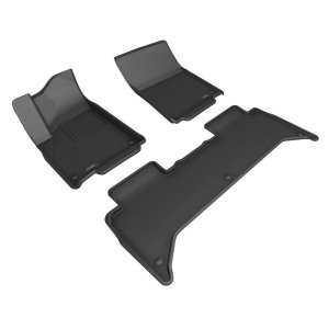 Rivian R1T Floor Mats - Front + Rear - 3D MAXpider - KAGU - Black - `22-`24